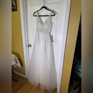 Blondie Nites White Dress with Silver Accents